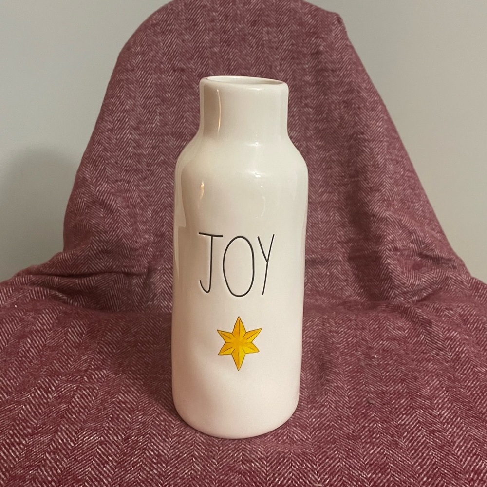 Rae Dunn “Joy” ceramic milk jug vase